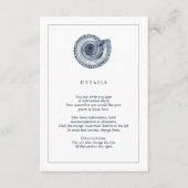 Navy Zee Shell Beach Wedding Information Kaart (Voorkant)