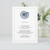 Navy Zee Shell Beach Wedding Information Kaart (Staand voorkant)
