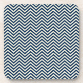 Navy Zig Zag Wave Pattern Bier Onderzetter (Voorkant)