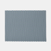 Navy Zig Zag Wave Pattern Deurmat (Voorkant)