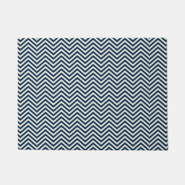 Navy Zig Zag Wave Pattern Deurmat