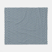 Navy Zig Zag Wave Pattern Fleece Deken (Voorkant (Horizontaal))