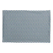 Navy Zig Zag Wave Pattern Kussensloop (Achterkant-Links)