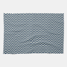 Navy Zig Zag Wave Pattern Theedoek