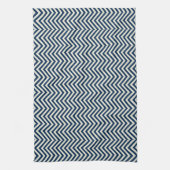 Navy Zig Zag Wave Pattern Theedoek (Verticaal)