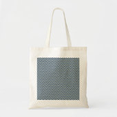 Navy Zig Zag Wave Pattern Tote Bag (Voorkant)