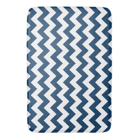 Navy zigzag, Navy Chevron, Geometrisch patroon Badmat (Voorkant Verticaal)