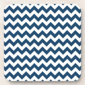 Navy zigzag, Navy Chevron, Geometrisch patroon Bier Onderzetter (Voorkant)