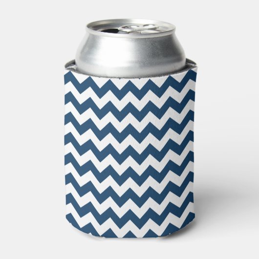 Navy zigzag, Navy Chevron, Geometrisch patroon Blikjeskoeler (Blikje Voorkant)