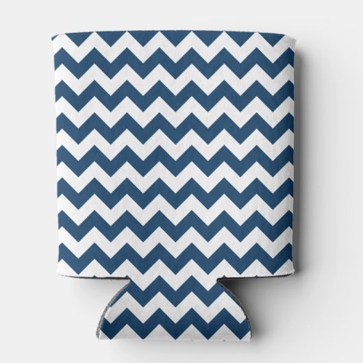 Navy zigzag, Navy Chevron, Geometrisch patroon Blikjeskoeler (Achterkant)