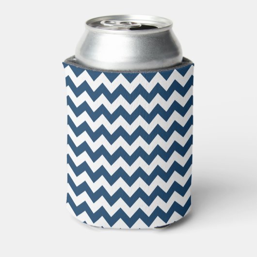 Navy zigzag, Navy Chevron, Geometrisch patroon Blikjeskoeler (Blikje Achterkant)