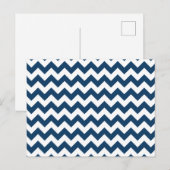 Navy zigzag, Navy Chevron, Geometrisch patroon Briefkaart (Voorkant / Achterkant)