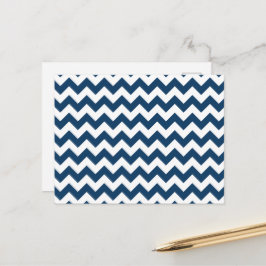 Navy zigzag, Navy Chevron, Geometrisch patroon Briefkaart