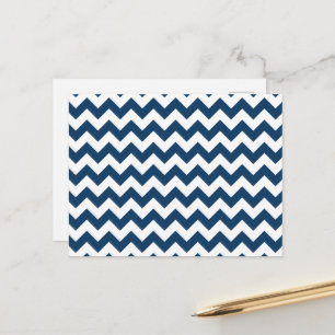 Navy zigzag, Navy Chevron, Geometrisch patroon Briefkaart