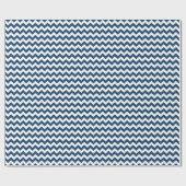 Navy zigzag, Navy Chevron, Geometrisch patroon Cadeaupapier (Vlak)