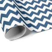 Navy zigzag, Navy Chevron, Geometrisch patroon Cadeaupapier (Rol Hoek)