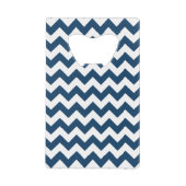 Navy zigzag, Navy Chevron, Geometrisch patroon Creditkaart Flessenopener (Voorkant)