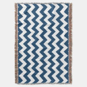 Navy zigzag, Navy Chevron, Geometrisch patroon Deken (Voorkant Verticaal)
