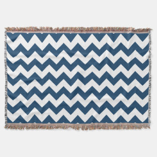 Navy zigzag, Navy Chevron, Geometrisch patroon Deken