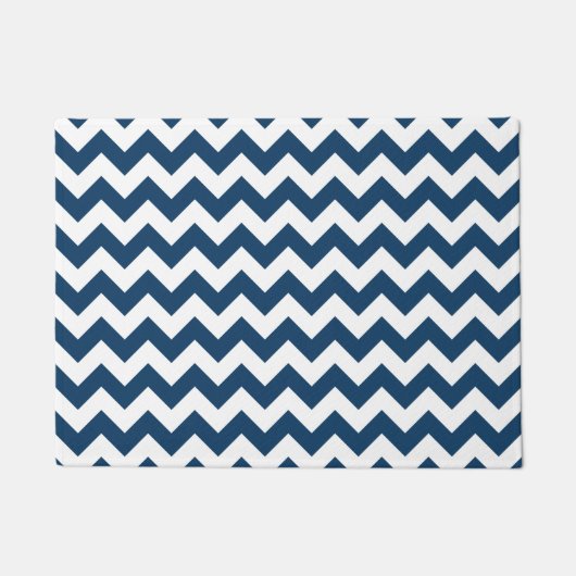 Navy zigzag, Navy Chevron, Geometrisch patroon Deurmat (Voorkant)