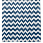 Navy zigzag, Navy Chevron, Geometrisch patroon Douchegordijn (Voorkant)