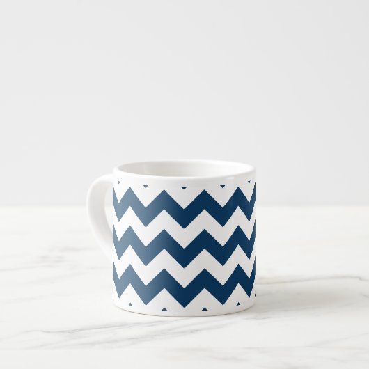 Navy zigzag, Navy Chevron, Geometrisch patroon Espresso Kop (Links)