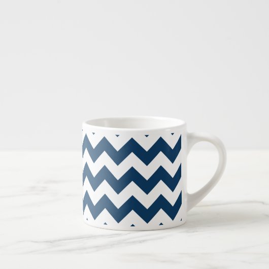 Navy zigzag, Navy Chevron, Geometrisch patroon Espresso Kop (Rechts)