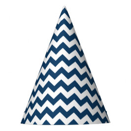 Navy zigzag, Navy Chevron, Geometrisch patroon Feesthoedjes