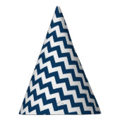 Navy zigzag, Navy Chevron, Geometrisch patroon Feesthoedjes (Rechts)