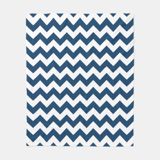 Navy zigzag, Navy Chevron, Geometrisch patroon Fleece Deken (Voorkant)