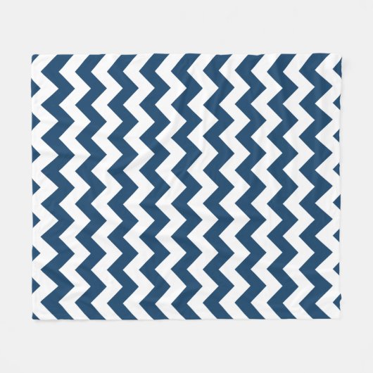 Navy zigzag, Navy Chevron, Geometrisch patroon Fleece Deken (Voorkant (Horizontaal))