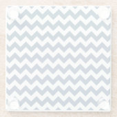 Navy zigzag, Navy Chevron, Geometrisch patroon Glazen Onderzetter (Achterkant)