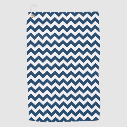 Navy zigzag, Navy Chevron, Geometrisch patroon Golfhanddoek (Voorkant)