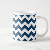 Navy zigzag, Navy Chevron, Geometrisch patroon Grote Koffiekop (Rechts)