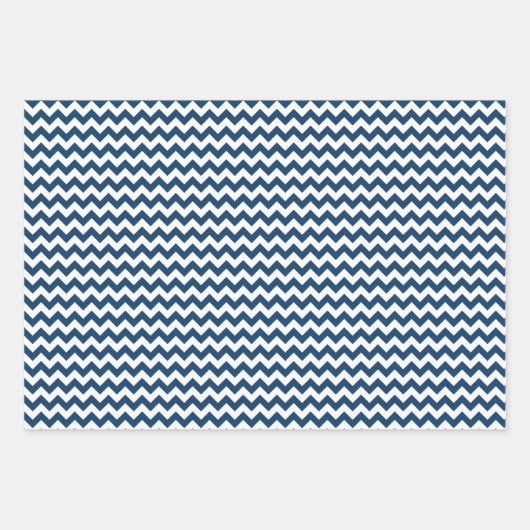 Navy zigzag, Navy Chevron, Geometrisch patroon Inpakpapier Vel (Voorkant 2)
