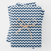 Navy zigzag, Navy Chevron, Geometrisch patroon Inpakpapier Vel (In situ)