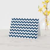 Navy zigzag, Navy Chevron, Geometrisch patroon Kaart (Gele Bloem)