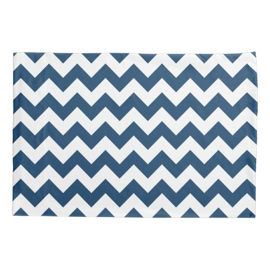 Navy zigzag, Navy Chevron, Geometrisch patroon Kussensloop (Achterkant)