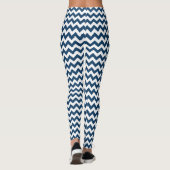 Navy zigzag, Navy Chevron, Geometrisch patroon Leggings (Achterkant)