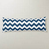 Navy zigzag, Navy Chevron, Geometrisch patroon Lichaamskussen (Achterkant)