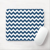 Navy zigzag, Navy Chevron, Geometrisch patroon Muismat (Met muis)