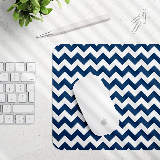 Navy zigzag, Navy Chevron, Geometrisch patroon Muismat