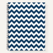 Navy zigzag, Navy Chevron, Geometrisch patroon Notitieboek (Voorkant)