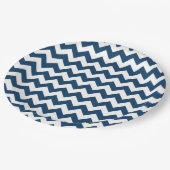 Navy zigzag, Navy Chevron, Geometrisch patroon Papieren Bordje (Gekanteld)