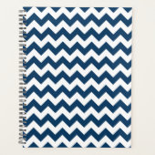 Navy zigzag, Navy Chevron, Geometrisch patroon Planner (Voorkant)