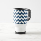 Navy zigzag, Navy Chevron, Geometrisch patroon Reisbeker (Voorkant rechts)