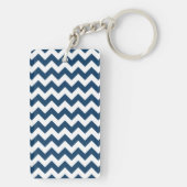 Navy zigzag, Navy Chevron, Geometrisch patroon Sleutelhanger (achterkant)