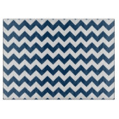 Navy zigzag, Navy Chevron, Geometrisch patroon Snijplank (Voorkant)