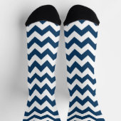 Navy zigzag, Navy Chevron, Geometrisch patroon Sokken (Top)