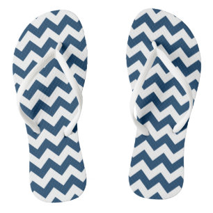 Navy zigzag, Navy Chevron, Geometrisch patroon Teenslippers